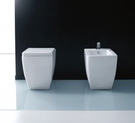 Сиденье с крышкой для унитаза Kerasan Ego белый петли хром 328901