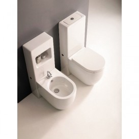 Сиденье с крышкой для унитаза Kerasan Flo белый петли хром 318901