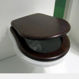 Сидіння з кришкою для унітазу Kerasan Retro горіх петлі золото 109140