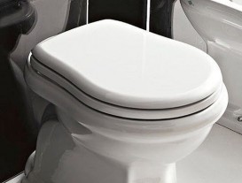 Сидіння з кришкою для унітазу Kerasan Retro білий петлі бронза 109301