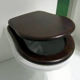 Сиденье с крышкой для унитаза Kerasan Retro орех петли бронза 109340