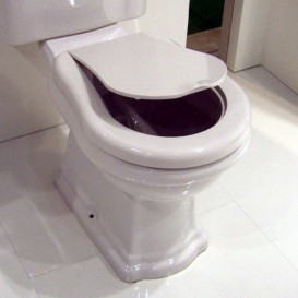 Сиденье с крышкой для унитаза Kerasan Retro белый петли золото 109801