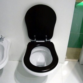 Сиденье с крышкой для унитаза Kerasan Retro с микролифтом чёрный 108804