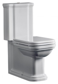 Сиденье с крышкой для унитаза Kerasan Waldorf с микролифтом полиэстер белое петли бронза 418601