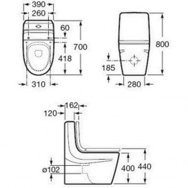 Сиденье с крышкой для унитаза Roca Khroma Soft Closе дюропласт черный A801652F7T
