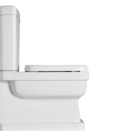 Сиденье с крышкой для унитаза Simas Evolution терморезина белый петли хром EVO003