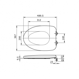 Сиденье с крышкой для унитаза TOTO Avante с плавным опусканием дюропласт белый TC281SJ#W