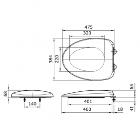 Сидіння з кришкою для унітазу TOTO Le Muse з плавним опусканням дюропласт білий TC811SJ