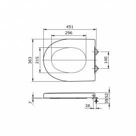 Сиденье с крышкой для унитаза TOTO TC с плавным опусканием дюропласт белый TC800SJ