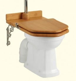 Сидение-трон для унитаза с высоким бачком Burlington массив дерева золотистый дуб S14