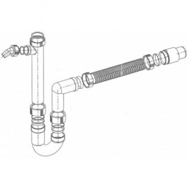 Сифон 1 ½ с гофрированной трубкой выход на 40 и 50 мм  Blanco пластик  белый 137262
