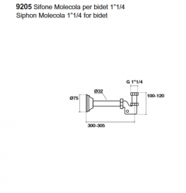 Сифон для біде Kerasan Molecola 1 1/4 