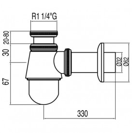 Сифон для биде Tres с инспекционным люком хром 13463440