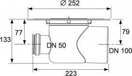 Сифон для дренажного трапа Tece Tecedrainpoint S DN100 горизонтальный пластик черный 3607500