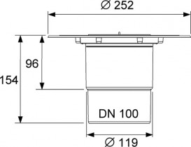 Сифон для дренажного трапа Tece Tecedrainpoint S DN100 вертикальный пластик черный 3607600