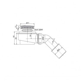 Сифон для душового поддонa AlcaPlast Ø50 мм занижений A471CR-50