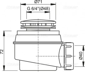 Сифон для душевого поддонa AlcaPlast Ø50 мм хром A47CR-50