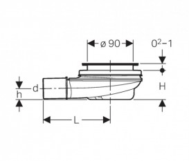 Сифон для душевого поддона Geberit d90 с крышкой сливного отверстия хром 150.583.21.1