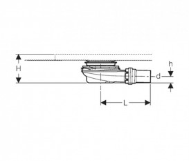 Сифон для душевого поддона Geberit Setaplano d40 высота гидрозатвора 30 мм 154.022.00.1