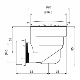 Сифон для душевого поддона GRB Valvuleria 90 мм белый/хром 00040001