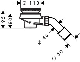Сифон для душового піддону Hansgrohe Axor Staro матовий чорний хром 42542340