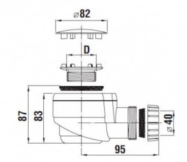 Сифон для душового піддону Jika Deep 39 л / хв H2948240000001