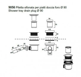 Сифон для душового піддону Kerasan Retro колір бронза 905693