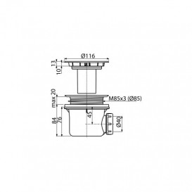 Сифон для душового піддону Koller Pool A49CR хром P90CPP