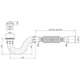 Сифон для душового піддону Kroner KRP ST01 прямоточний пластик/нержавіюча сталь CV032069