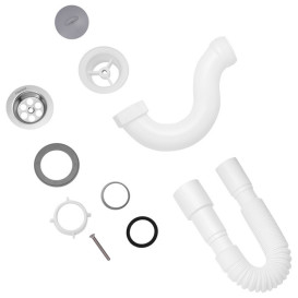 Сифон для душового піддону Kroner KRP ST01 прямоточний пластик/нержавіюча сталь CV032069