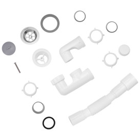 Сифон для душового піддону Kroner KRP ST02 з ревізією пластик/нержавіюча сталь CV032070