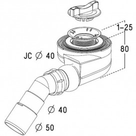 Сифон для душового піддону Radaway білий 5SK1