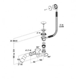 Сифон для душевого поддона Radaway B602R Clic-Clak с переливом 5902738005553