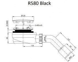Сифон для душового піддону Radaway чорний R580B