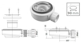 Сифон для душевого поддона Radaway Ø90 мм HS1