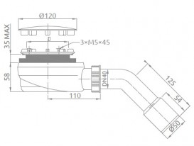 Сифон для душового піддону Radaway хром R580