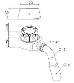 Сифон для душового піддону Radaway хром R399