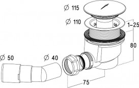 Сифон для душевого поддона Radaway хром 690P