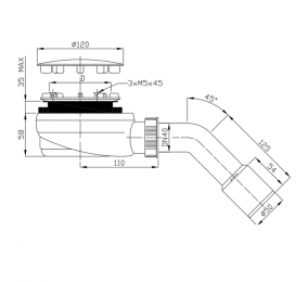 Сифон для душевого поддона Radaway R580 хром 5902738056739