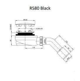 Сифон для душевого поддона Radaway R580B черный 5902738069487