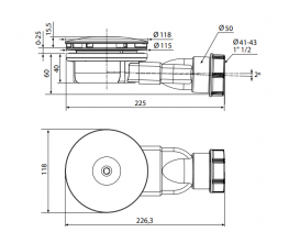 Сифон для душевого поддона Radaway Slim Black черный R400B