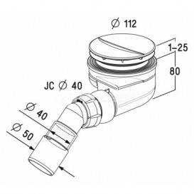 Сифон для душового піддону Radaway Turboflow TB90 хром 5902738033136