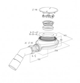 Сифон для душевого поддона Radaway Turboflow TBXS хром 3309039058301