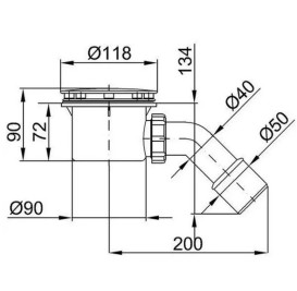Сифон для душевого поддона Styron Ø90 с гидрозатвором черный матовый STY-401-B