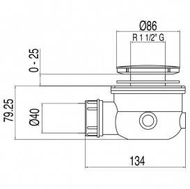Сифон для душевого поддона Tres хром 134552