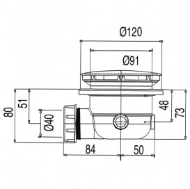 Сифон для душового піддону Tres хром 104840