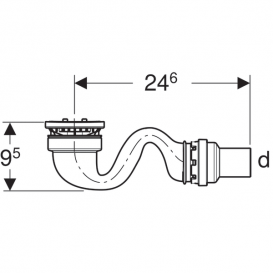 Сифон для душевых поддонов Geberit Sestra высота гидрозатвора 50 мм 550.018.00.1