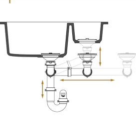 Сифон для кухонной мойки Fisc Italiana Premium 2K Manual ручной двухкамерный хром 01643-2
