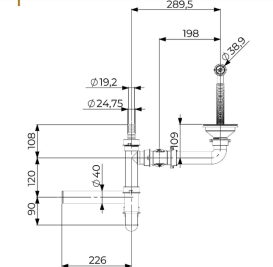Сифон для кухонной мойки Fisc Italiana Premium 2K Manual ручной двухкамерный хром 01643-2