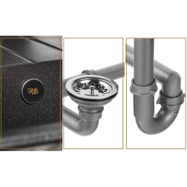 Сифон для кухонной мойки Fisc Italiana Premium 1K Auto автоматический однокамерный хром 01629-1